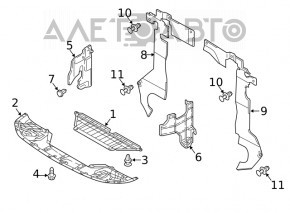 Deflectorul radiatorului stâng Mitsubishi Eclipse Cross 18-