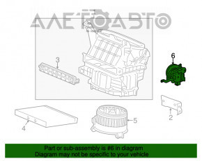 Motorul actuatorului care controlează ventilatorul încălzitorului pentru ventilația Honda Accord 13-17.