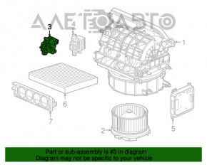 Actuatorul motorului care acționează ventilatorul de încălzire și ventilație pentru Honda Accord 18-22.