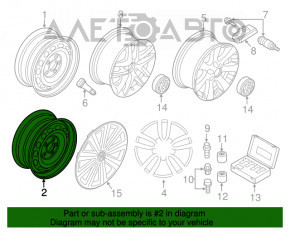 Set de jante R16 4 bucăți VW Tiguan 09-17 din metal