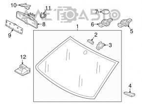 Oglindă interioară VW CC 08-17 cu auto-întunecare bej