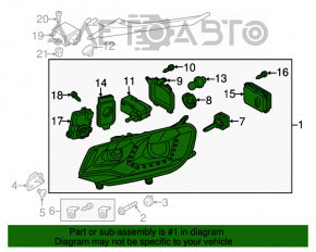 Фара передняя правая VW Touareg 11-14 в сборе ксенон ЕВРОПА