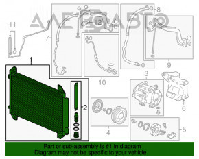 Radiatorul condensatorului de aer condiționat Acura MDX 14-18