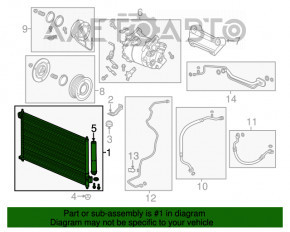 Radiatorul condensatorului de aer condiționat Acura ILX 13-16