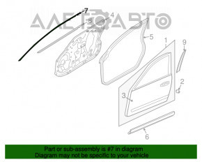 Moldura ușii din față dreapta superioară Infiniti G25 G35 G37 4d 06-14