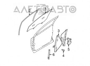 Geamul ușii din față dreapta Nissan Murano z50 03-08