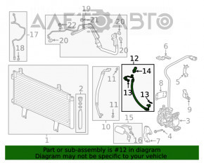 Tubul de aer condiționat condensator-compresor Honda Accord 18-22 2.0 hibrid, două piese