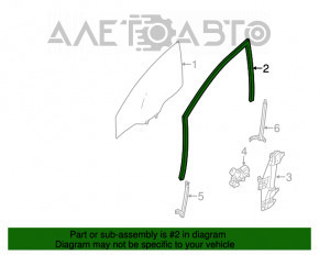Уплотнитель стекла передний правый Nissan Sentra 16-19 рест