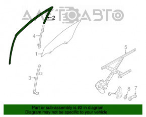 Garnitură de geam față stânga Nissan Versa Note 13-19