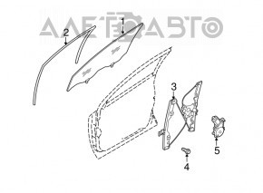 Garnitură de geam față stânga Infiniti FX35 FX45 03-08