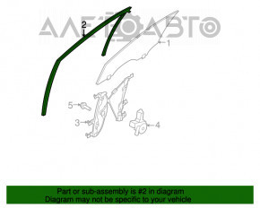 Garnitură de geam față stânga Infiniti G25 G35 G37 4d 06-14