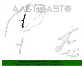 Направляющая стекла двери передней левой Nissan Versa Note 13-19 задн