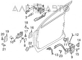 Ограничитель двери передней левой Nissan Rogue 07-12