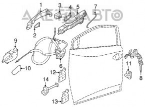 Blocarea ușii din față dreapta Nissan Murano z52 15-