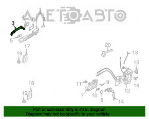 Manerul ușii exterioare din față dreapta fără cheie Nissan Murano z50 03-08