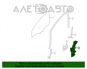 Geam electric cu motor, dreapta față, Nissan Sentra 13-19