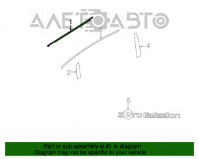 Moldură ușă-sticlă față dreapta centrală Nissan Leaf 13-17