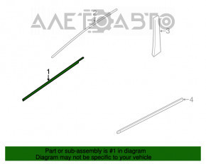 Moldură ușă-sticlă dreapta față centrală Nissan Rogue 07-12