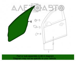 Garnitură de ușă dreapta față Nissan Versa 12-19 SUA