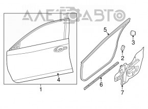 Уплотнитель двери передней правой Nissan Altima 13-18