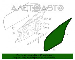 Garnitura ușii din față dreapta Nissan Maxima A36 16-