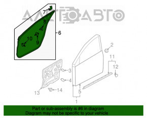 Garnitură ușă dreapta față Nissan Rogue 07-12