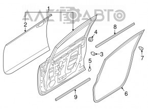 Уплотнитель двери передней левой Nissan Leaf 18-