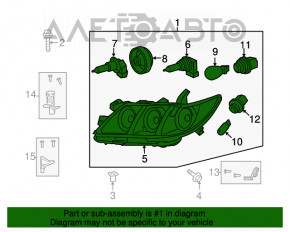 Far dreapta față Toyota Camry v40 07-09 goală, hibrid Halogen