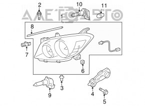 Far dreapta față Toyota Rav4 06-12, gol, HALOGEN