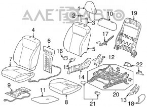 Пассажирское сидение Honda HR-V 16-22 без airbag, мех, тряпка сер, под чистку