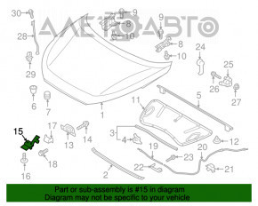 Manerul de deschidere a capotei subcapotei Hyundai Tucson 16-20