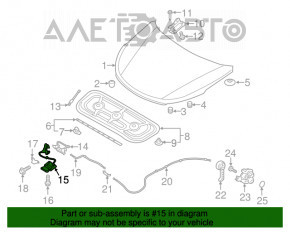 Clema capotei Hyundai Santa FE Sport 13-18 nouă originală OEM