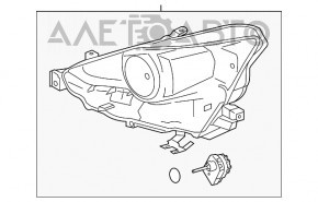 Far stânga față asamblat Lexus IS 14-16 xenon, pre-restyling