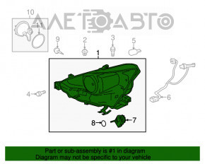 Фара передняя левая в сборе Lexus IS 14-16 ксенон, дорест