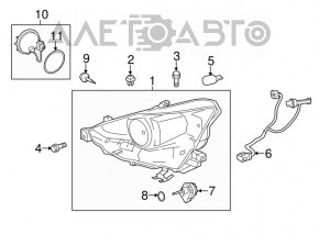 Фара передняя левая в сборе Lexus IS 14-16 ксенон, дорест