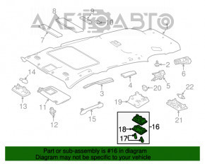 Plafonul de iluminare frontal sub capacul de la Toyota Rav4 13-18 negru