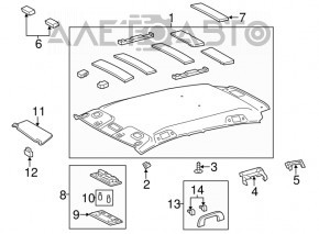 Plafonul de iluminare frontal pentru Toyota Rav4 13-18