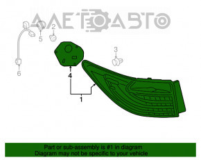 Lampa exterioară aripă stângă Lexus ES300h ES350 13-15, nouă, originală OEM.