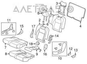 Rândul din spate al scaunelor, al doilea rând, Acura MDX 14-16, piele bej