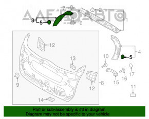 Capacul portbagajului dreapta Kia Sorento 16-20 negru