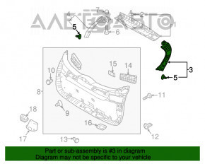 Capacul portbagajului dreapta Hyundai Tucson 16-20 negru, prinderea este ruptă.