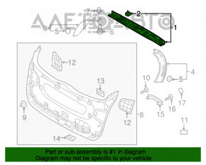 Capacul portbagajului superior al usii Kia Sorento 16-20 negru