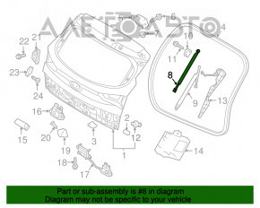 Amortizorul ușii portbagajului stâng Hyundai Tucson 16-18 pre-restilizare.