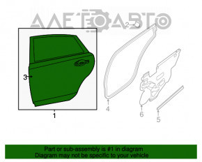 Ușa goală din spate dreapta pentru Nissan Altima 13-18
