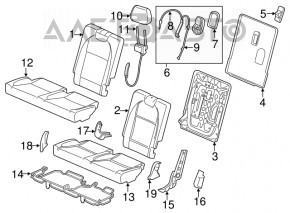 Задний ряд сидений 3 ряд Acura MDX 14-16 кожа, черный