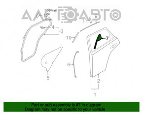 Geam ghidaj ușă spate dreapta Infiniti FX35 FX45 03-08