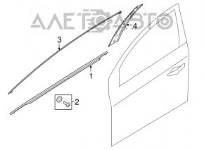 Panoul lateral frontal stânga al ușii Hyundai Sonata 15-19, nou, original OEM