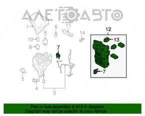 Blocul de siguranțe de pe bordul mașinii Subaru Outback 10-14