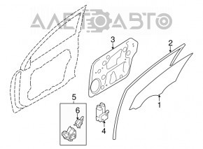 Geam portiera stanga fata Hyundai Sonata 11-15 noua originala OEM