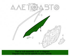 Стекло двери передней левой Hyundai Azera 12-17 новый OEM оригинал
